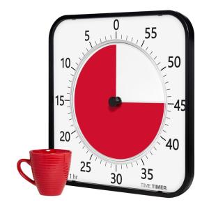 imageTIME TIMER MAX  ExtraLarge 17quot Visual Analog Timer 8Duration Settings Interchangeable Faces Optional Alert No Loud Ticking  for Kids Classroom Homeschooling and Teacher Tool BlackMAX Timer