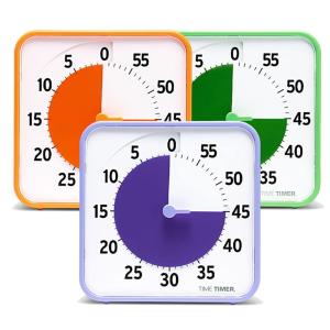 imageTime Timer 8 Inch Learning Center Classroom Set  60 Minute Visual Timer for Kids with Dry Erase Activity Cards for Kids Classroom Learning Centers and Teachers Desk Clock Primary 3PackSecondary