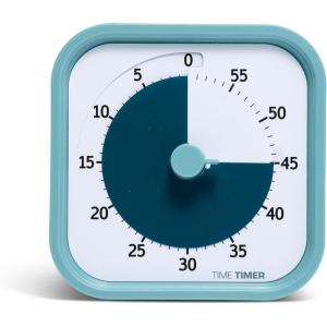 imageTime Timer Home MOD  60 Minute Kids Visual Timer Home Edition  For Homeschool Supplies Study Tool Timer for Kids Desk Office Desk and Meetings with Silent Operation Cotton Ball WhiteLake Day Blue