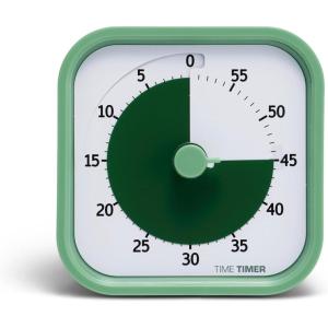 imageTime Timer Home MOD  60 Minute Kids Visual Timer Home Edition  For Homeschool Supplies Study Tool Timer for Kids Desk Office Desk and Meetings with Silent Operation Cotton Ball WhiteFern Green