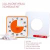 imageVisual Schedule Package  8inch 60 Minute Visual Routine Timer with Dry Erase Board PECS Cards and Whiteboard Marker  for Kids Desk Classroom Home and Routines Orange