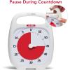 imageTIME TIMER Plus 60 Minute Desk Visual Timer  Countdown Timer with Portable Handle for Classroom Office Homeschooling Study Tool with Silent Operation Charcoal60 Minute White
