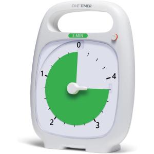 imageTIME TIMER Plus 60 Minute Desk Visual Timer  Countdown Timer with Portable Handle for Classroom Office Homeschooling Study Tool with Silent Operation Charcoal5 Minutes