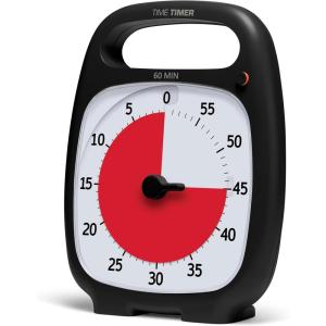 imageTIME TIMER Plus 60 Minute Desk Visual Timer  Countdown Timer with Portable Handle for Classroom Office Homeschooling Study Tool with Silent Operation Charcoal60 Minute Gray